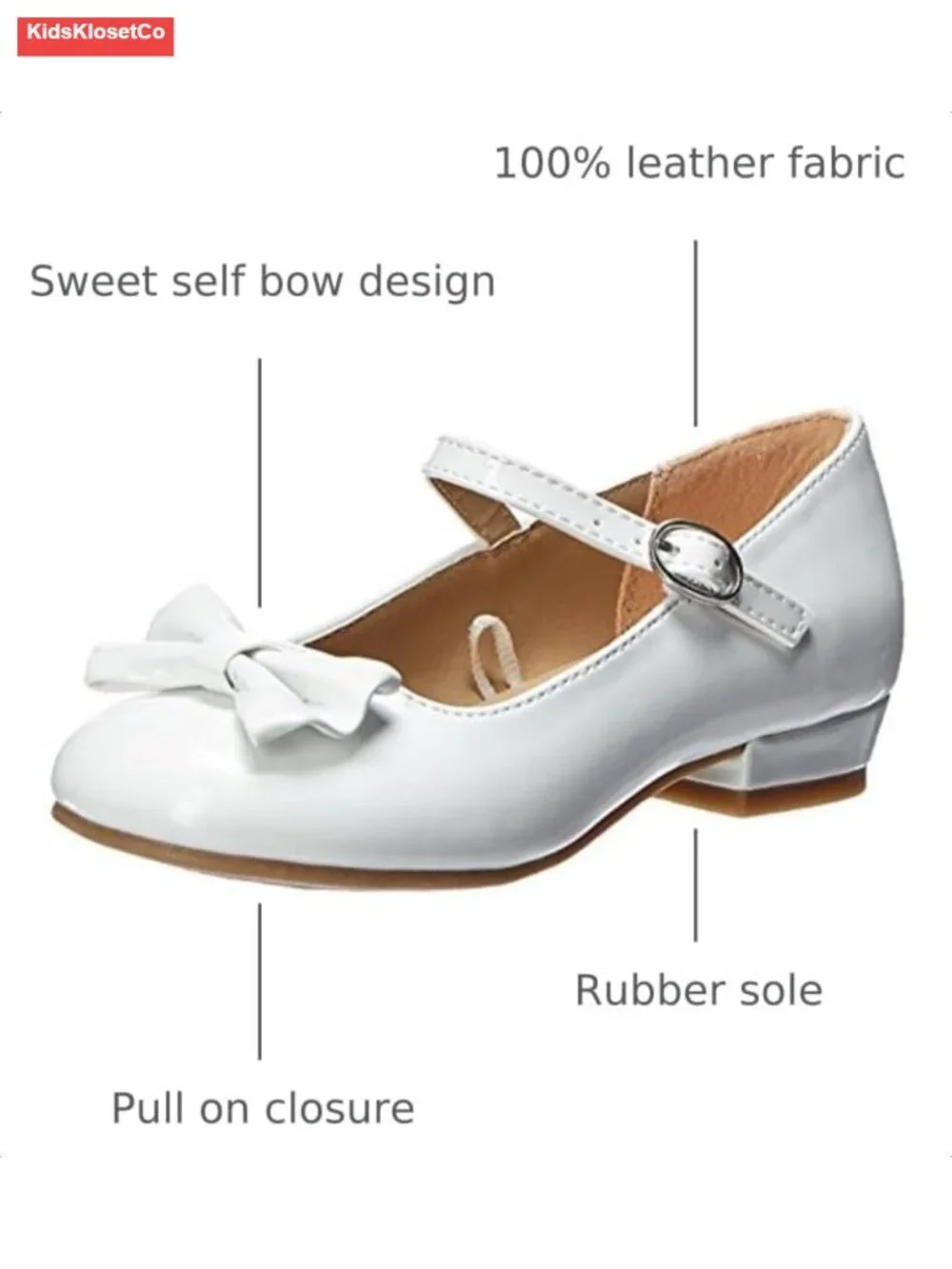 Girls Low Heel Dress Shoes with Bow